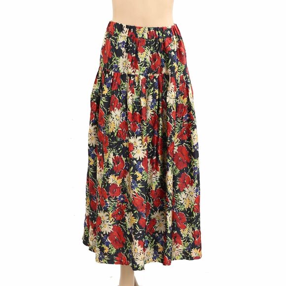 The Great Floral Printed Maxi Skirt Pleated Pull-On Flowy Swingy S NEW 282454 - Picture 1 of 4